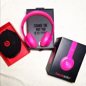 Hot Pink Wired Beats Solo 2